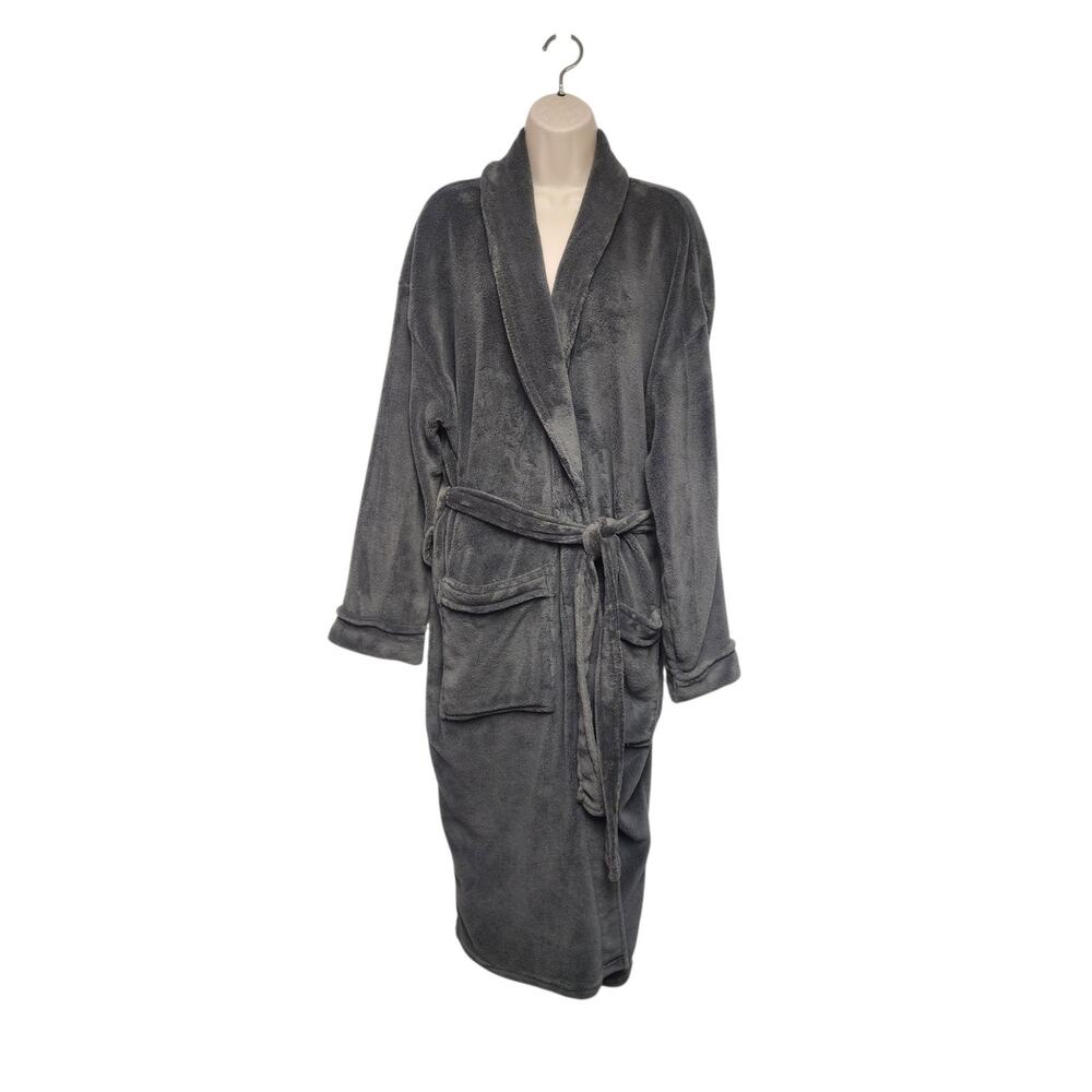 Croft & Barrow Ladies Gray Plush Wrap Robe Sleepwear Size L/ XL